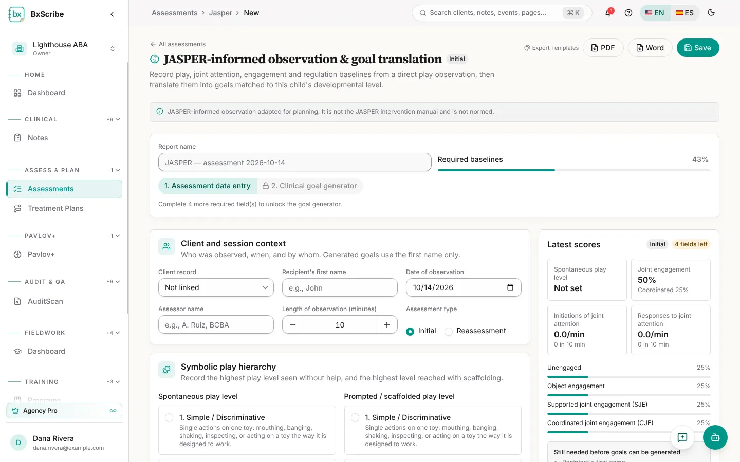 A new JASPER-informed observation with the required baselines tracker.