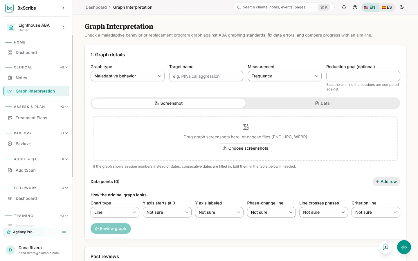 Graph Interpretation step 1: graph details and screenshot upload.
